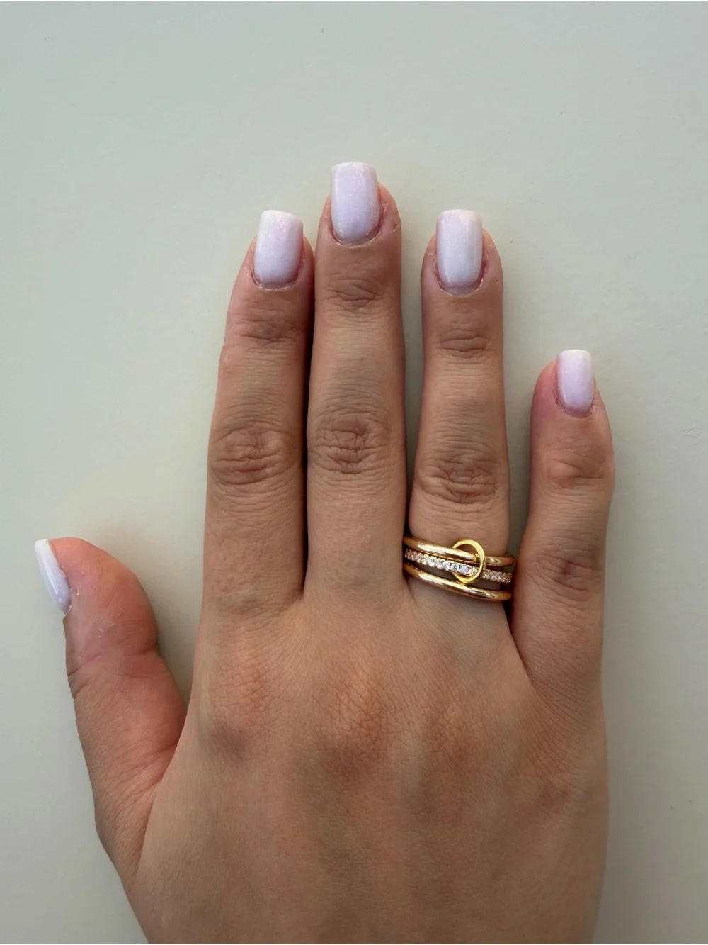 ✨ Gold Knot Stackable Ring with Pavé Accents - 18k gold plating & Zircon